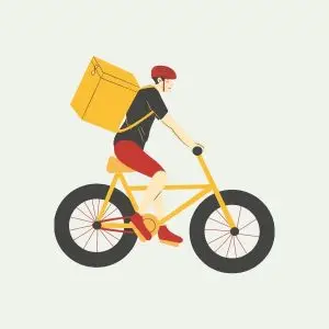 clipart, curier livrator restaurant