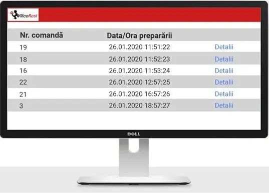 monitor bucatarie, ecran status comenzi