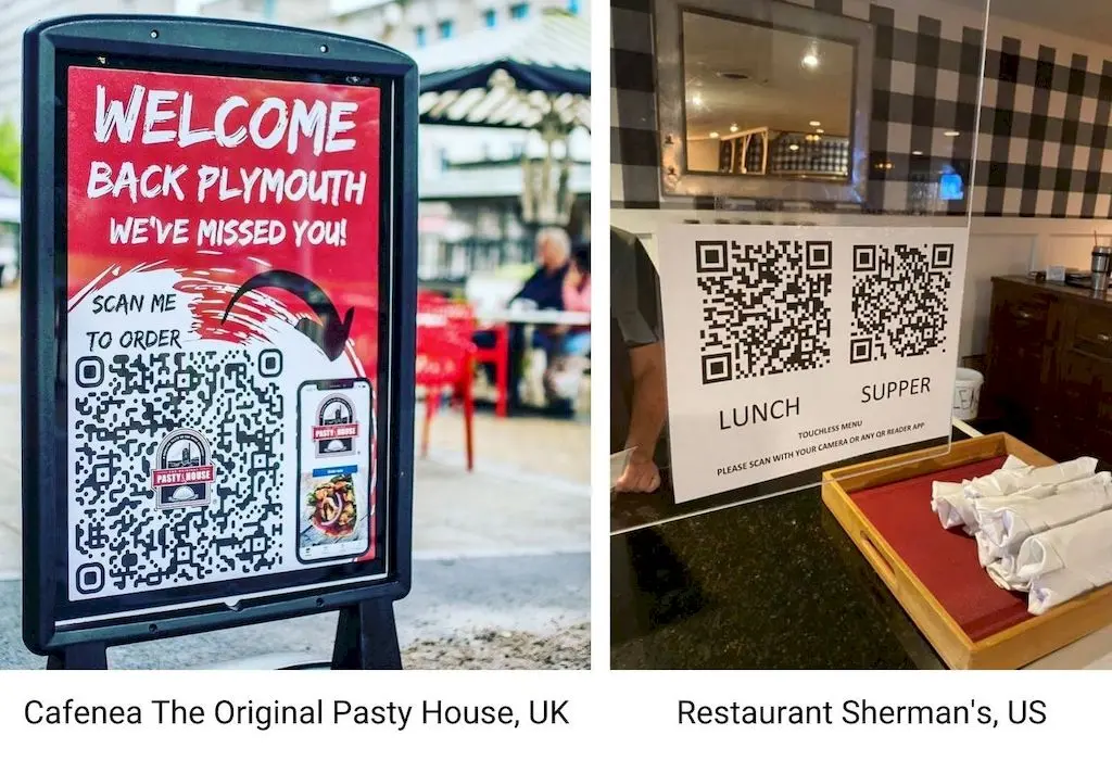 meniu qr, exemple de plasare in restaurante