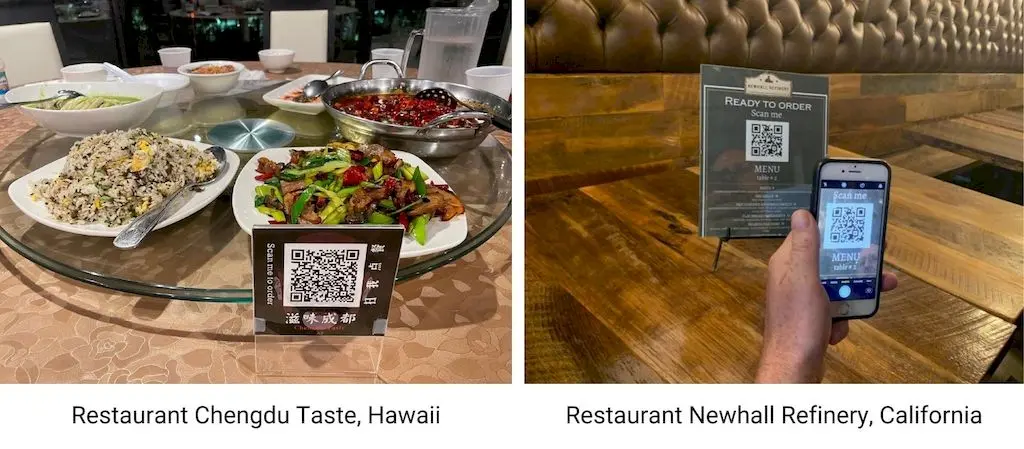 meniu qr, exemple de plasare in restaurante