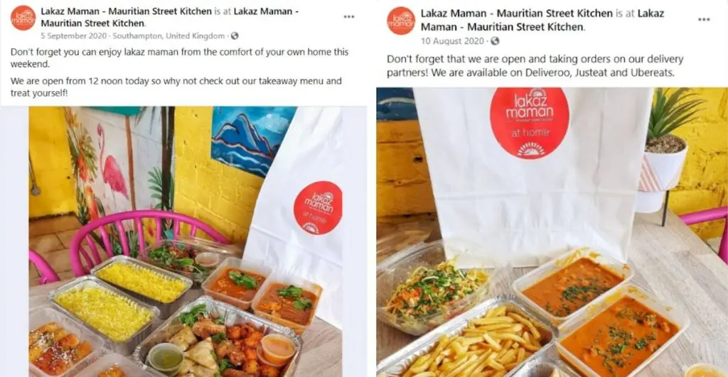 idei postari social media restaurante, aminteste optiunile de livrare