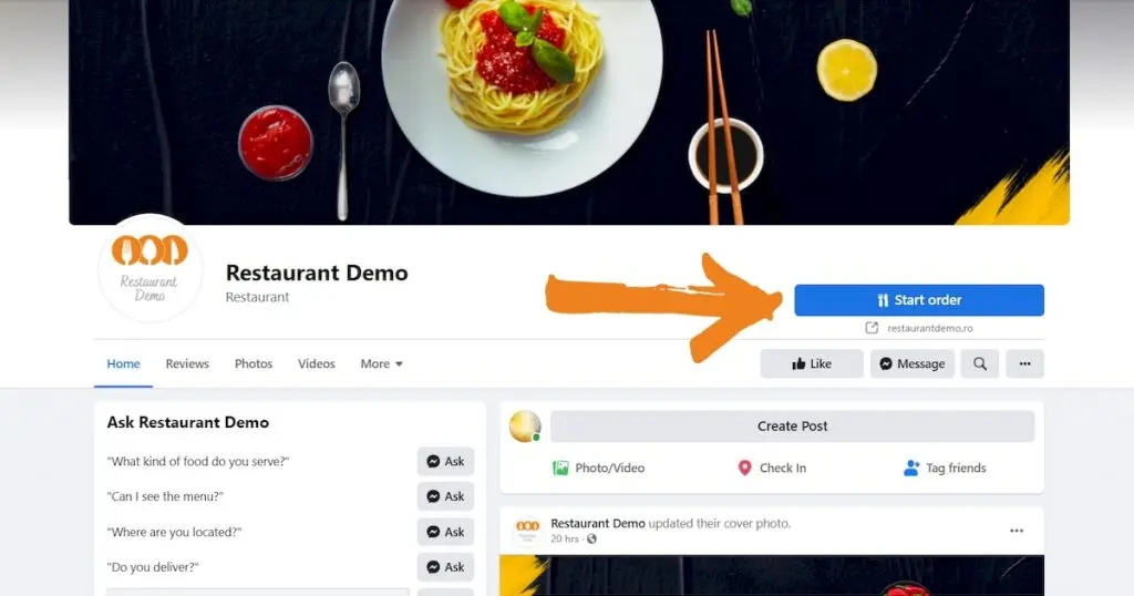 buton start order facebook