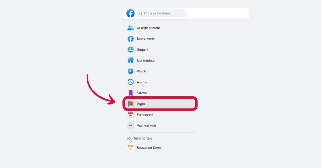 cum adaugi meniul pe facebook - sectiunea pagini