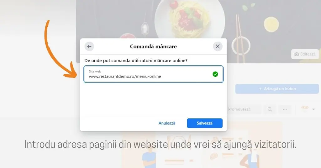 buton comanda online facebook
