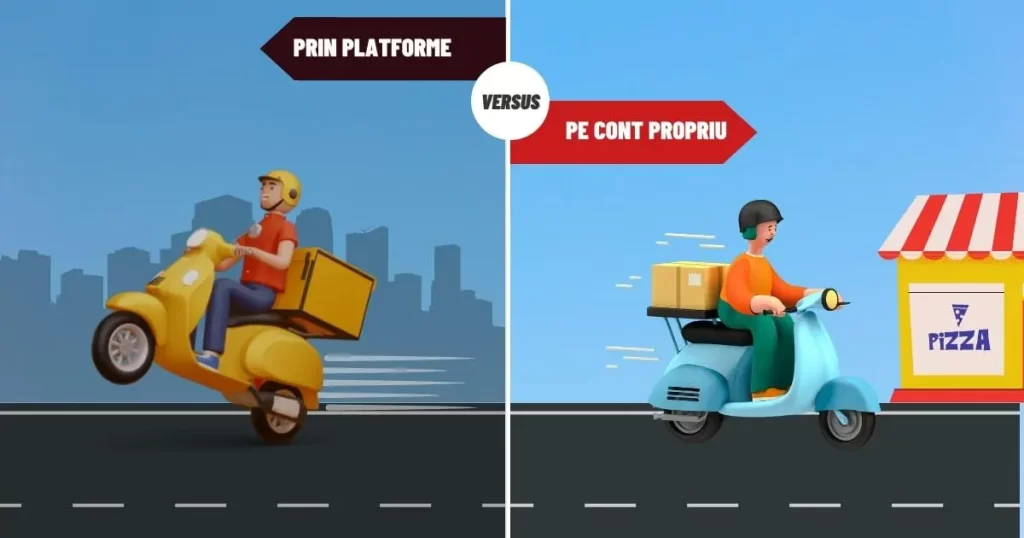 livrare restaurante prin platforme sau pe cont propriu