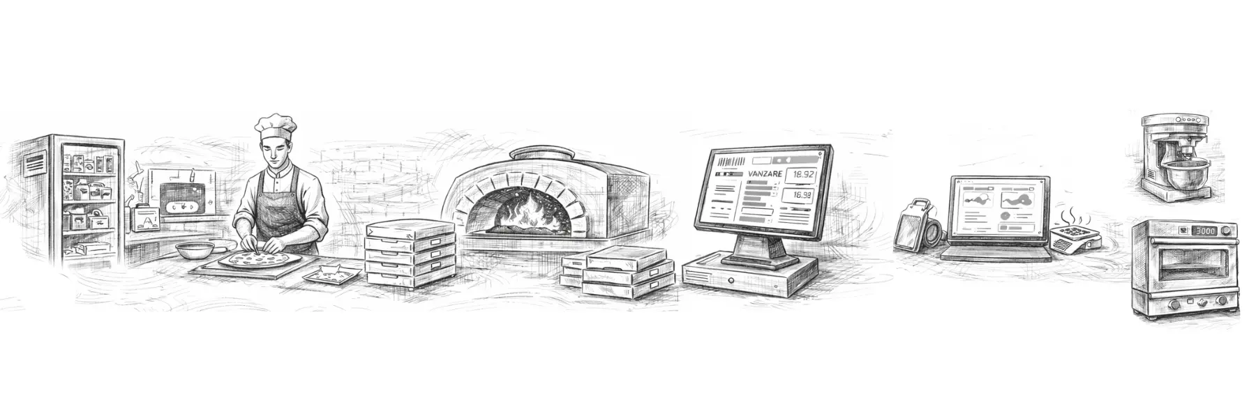 Echipamente pizzerie profesionale pentru bucătărie și zonă de servire